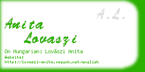 anita lovaszi business card